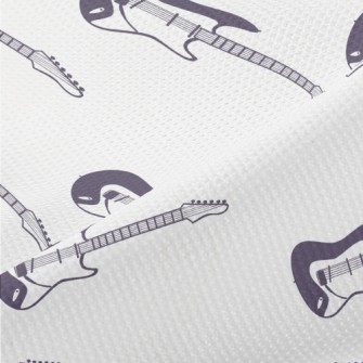 Hand Drawn Electric Guitar Piqué