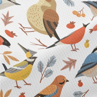 Winter Forest Birds Piqué