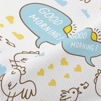 Hand Drawn Good Morning Rooste Piqué