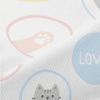Cartoon Cat Circle Piqué