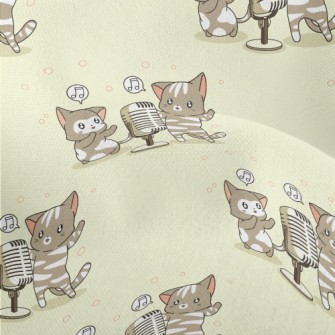 Singing Cute Cat Lightweight Performance Linen