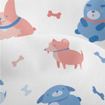 Contrast Color Puppy Graffiti Lightweight Performance Linen