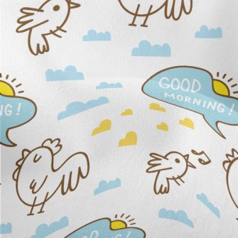 Hand Drawn Good Morning Rooste Lightweight Performance Linen