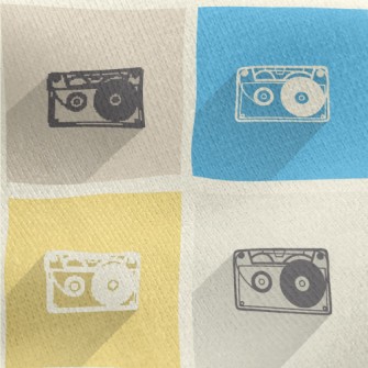 Retro Cassette Tape Jersey Backed Fleece