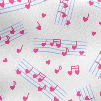 Love Music Notes Jersey Backed Fleece