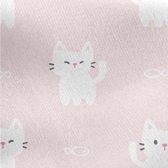 White Mouthless Kitten Jersey Backed Fleece