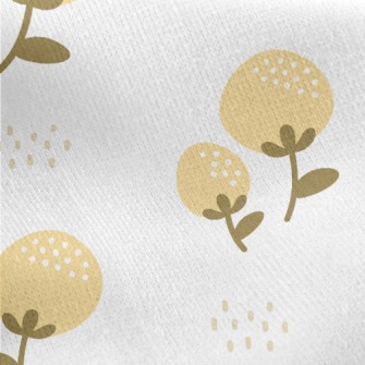 Cute Yellow Buds Jersey Backed Fleece