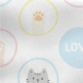 Cartoon Cat Circle Jersey Backed Fleece
