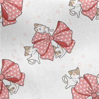 Kitten With Giant Bow Jersey Backed Fleece