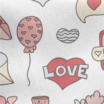 Romantic Valentine's Day D Jersey Backed Fleece