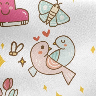 Romantic Spring Morning Jersey Backed Fleece