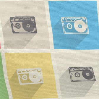 Retro Cassette Tape Pongee