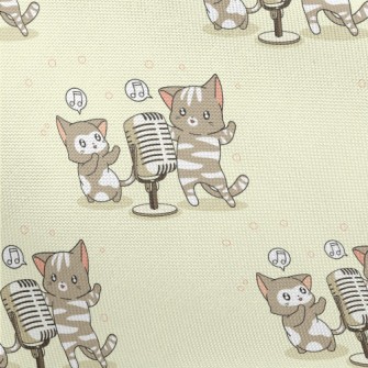 Singing Cute Cat Pongee