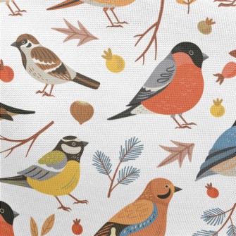Winter Forest Birds Pongee