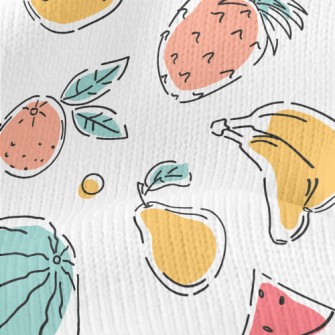 Colorful Hand Drawn Fruits Stretch Jersey