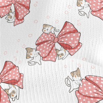 Kitten With Giant Bow Stretch Jersey