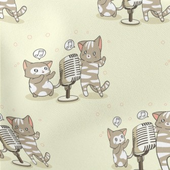 Singing Cute Cat Lightweight Cotton Poplin