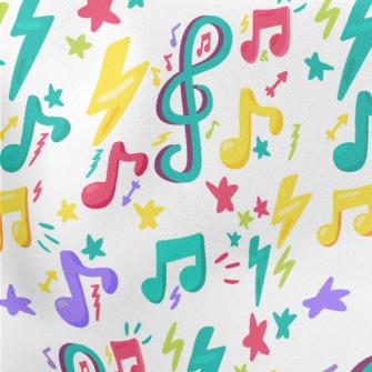 Colorful Musical Note Graffiti Lightweight Cotton Poplin