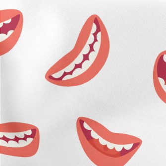 Cartoon Smiling Mouth Lightweight Cotton Poplin