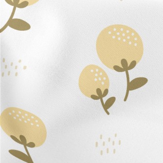 Cute Yellow Buds Lightweight Cotton Poplin