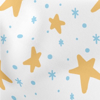Cartoon Doodle Stars Lightweight Cotton Poplin