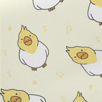 Cartoon Cockatiel Midweight Cotton Poplin