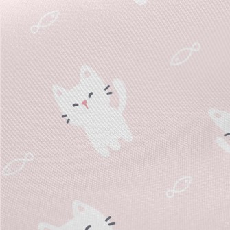 White Mouthless Kitten Midweight Cotton Poplin