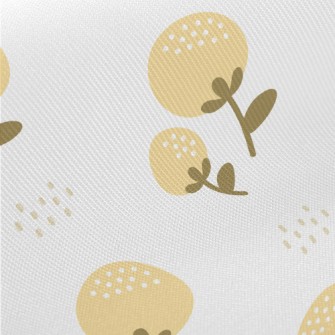 Cute Yellow Buds Midweight Cotton Poplin