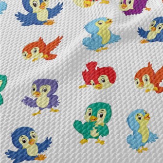 Colorful Naughty Bird Birdseye Piqué