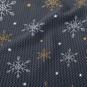 Beautiful Two-color Snowflakes Birdseye Piqué