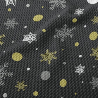New Year Snowflake Pattern Birdseye Piqué