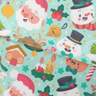 Santa Claus And Reindeer Waterproof Oxford