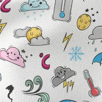 Cartoon Weather Elements Waterproof Canvas