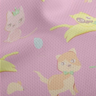 Happy Elegant Kitten Athletic Mesh Flat Back