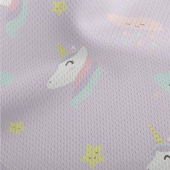 Unicorn And Colorful Clouds Athletic Mesh Flat Back