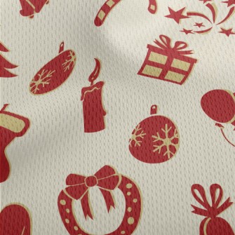 Retro Christmas And New Year Athletic Mesh Flat Back