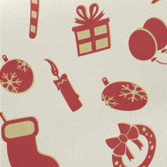 Retro Christmas And New Year Twill