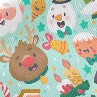 Santa Claus And Reindeer Standard Corduroy