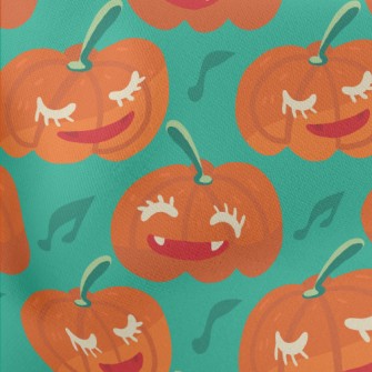 Halloween Smiling Pumpkin Stretch Ponte