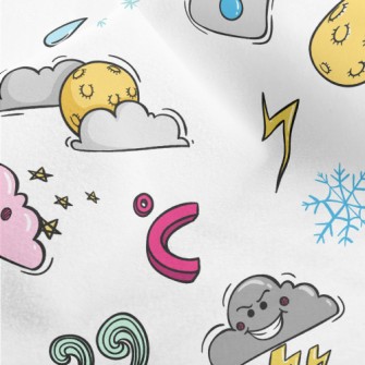 Cartoon Weather Elements Micro Fleece