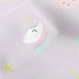 Unicorn And Colorful Clouds Micro Fleece