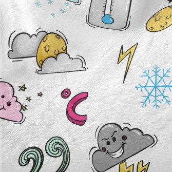 Cartoon Weather Elements Minky