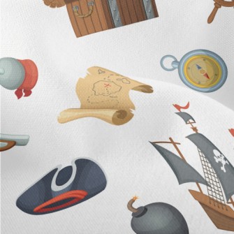 Cartoon Pirate Elements Lightweight Performance Linen