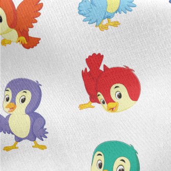 Colorful Naughty Bird Jersey Backed Fleece