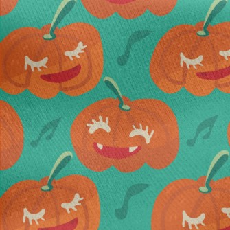Halloween Smiling Pumpkin Jersey Backed Fleece