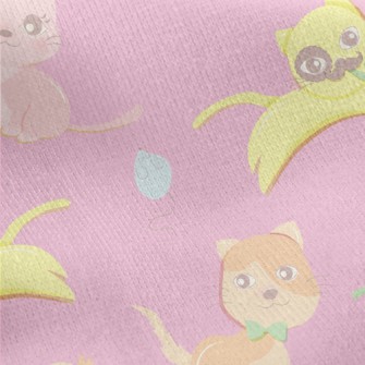 Happy Elegant Kitten Jersey Backed Fleece