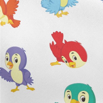 Colorful Naughty Bird Pongee