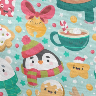 Cute Animals And Christmas Tre Pongee