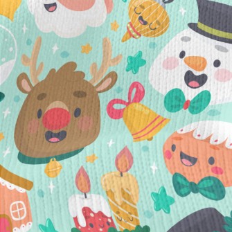 Santa Claus And Reindeer Stretch Jersey