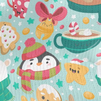 Cute Animals And Christmas Tre Stretch Jersey